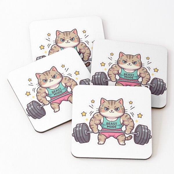 Item preview, Cute Muscular Tabby Cat Powerlifting Deadlift designed and sold by Simple Graphics.