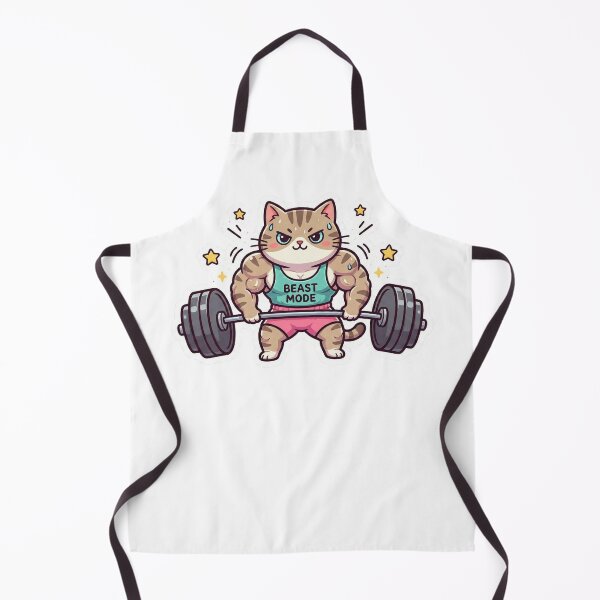 Item preview, Cute Muscular Tabby Cat Powerlifting Deadlift designed and sold by Simple Graphics.