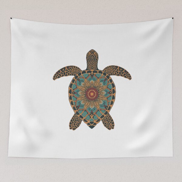 Item preview, Sea Turtle Art – Sacred Geometry Boho Turtle Illustration designed and sold by AmberWit.