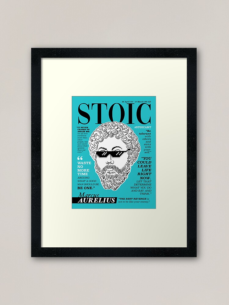 Stoic poster. Marcus Aurelius | Framed Art Print