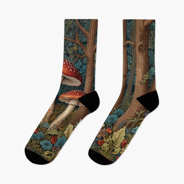 Item preview, Retro red mushrooms woodland boho forest designed and sold by hollycooper.