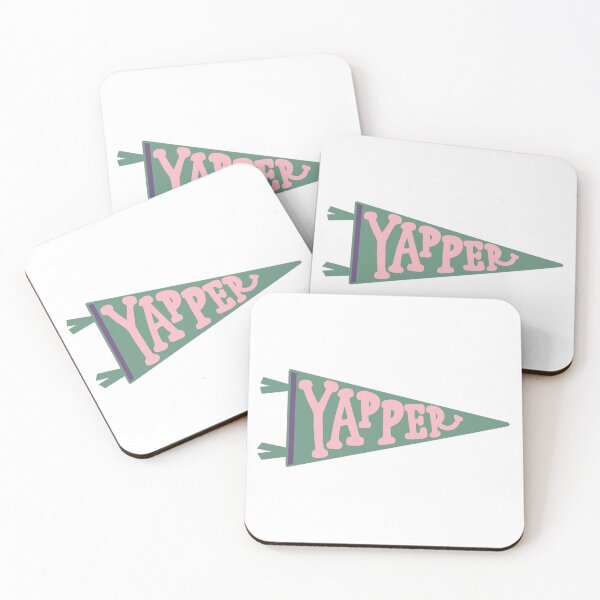 Item preview, YAPPER Pennant Flag | Sage Green and Blush Pink Banner | Trendy Funny Typography designed and sold by Giulia  Palazzo.