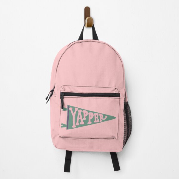 Item preview, YAPPER Pennant Flag | Sage Green and Blush Pink Banner on PINK | Trendy Funny Typography designed and sold by Giulia Palazzo.