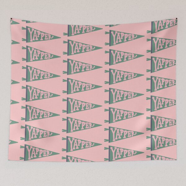 Item preview, YAPPER Pennant Flag | Sage Green and Blush Pink Banner  on PINK | Trendy Funny Typography designed and sold by Giulia  Palazzo.