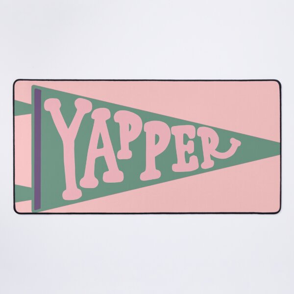 Item preview, YAPPER Pennant Flag | Sage Green and Blush Pink Banner on PINK | Trendy Funny Typography designed and sold by Giulia Palazzo.