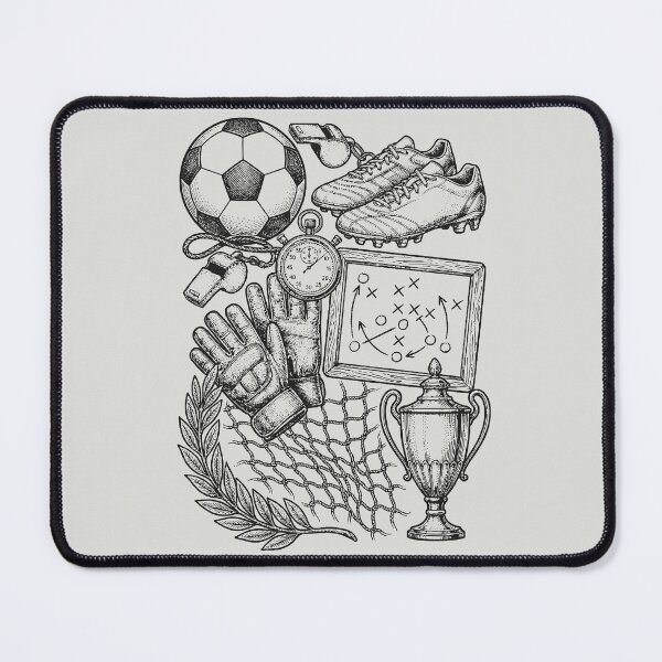 Item preview, Classic Soccer Gear - Vintage Black Ink Engraving designed and sold by DigitalGlade.