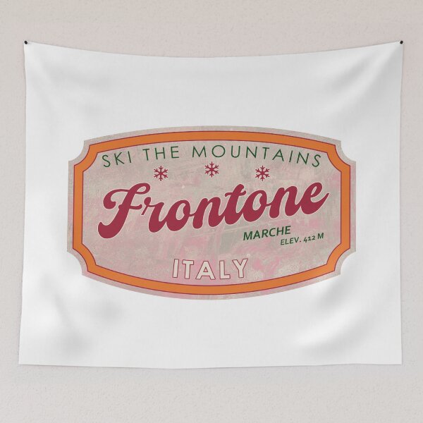 Item preview, Frontone, Italy, Marche, Ski, textured skiing badge designed and sold by Wanderful-roads.