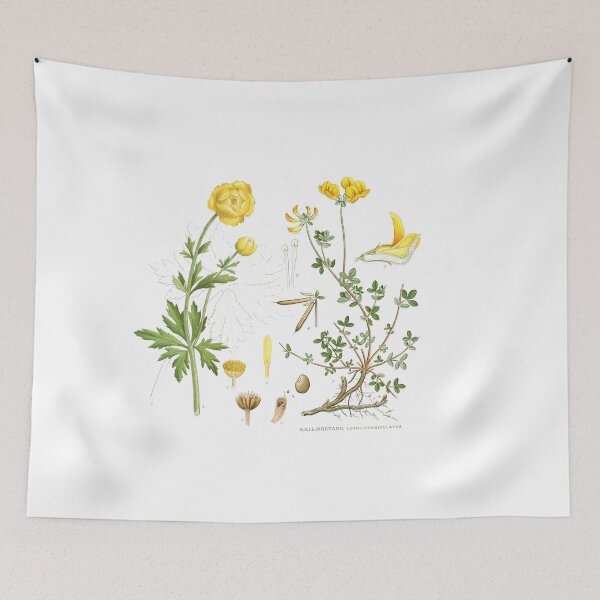 Item preview, Vintage Botanical Wildflowers - Yellow Meadow Floral Illustration designed and sold by Mad-by-The-O.