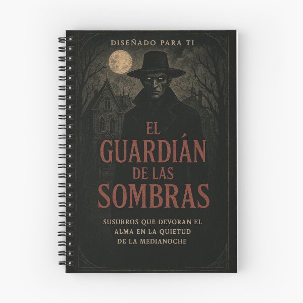Item preview, Notebook of Midnight Whispers – Shadow Guardian Design designed and sold by Anomaly 404 Error.