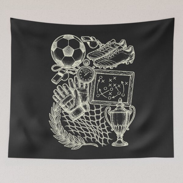 Item preview, Vintage Soccer Blackboard - Cream on Dark Aesthetic designed and sold by DigitalGlade.