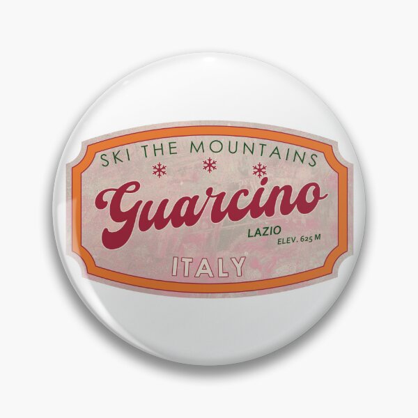 Item preview, Guarcino, Italy, Lazio, Ski, textured skiing badge designed and sold by Wanderful-roads.