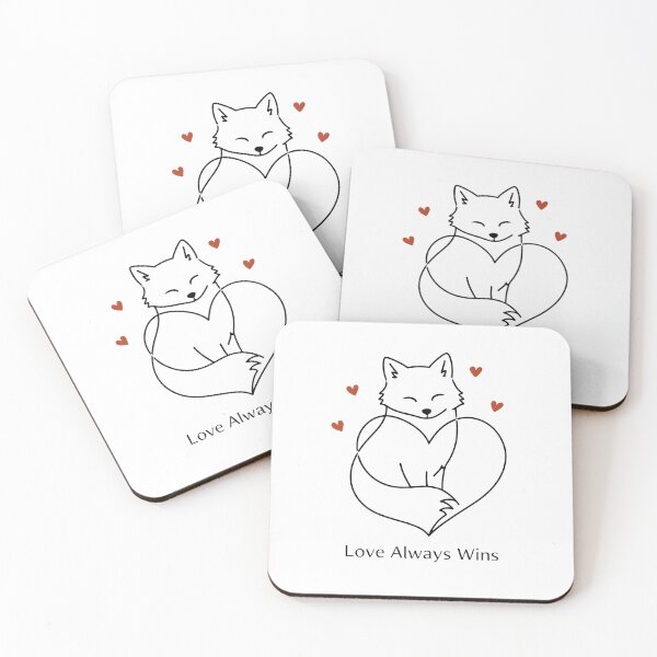 Item preview, Love Always Wins Minimal Fox Heart designed and sold by AnnDesignStudio.