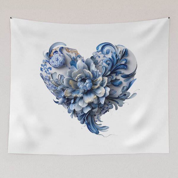 Item preview, Where Blue Delft Hearts Bloom designed and sold by House of Blue.