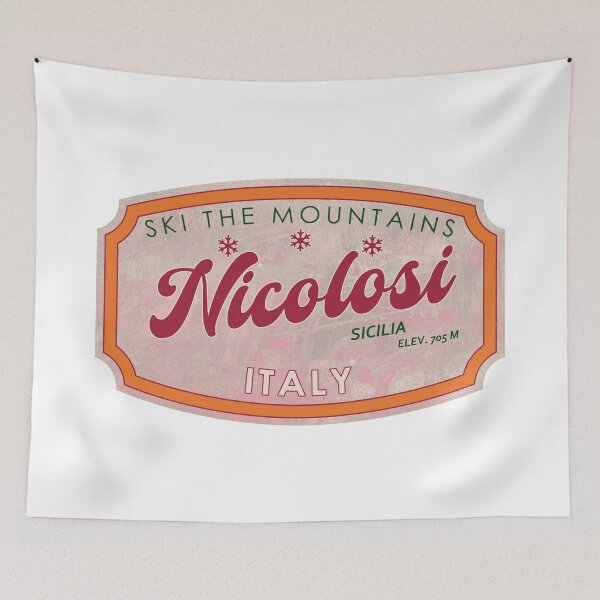 Item preview, Nicolosi, Italy, Sicilia, Ski, textured skiing badge designed and sold by Wanderful-roads.