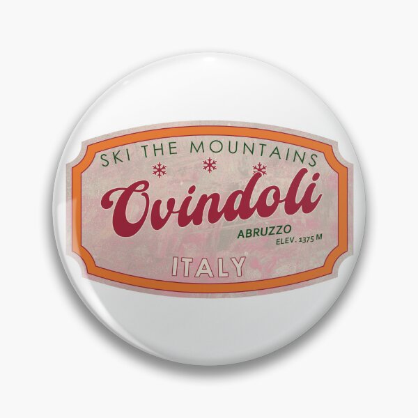 Item preview, Ovindoli, Italy, Abruzzo, Ski, textured skiing badge designed and sold by Wanderful-roads.
