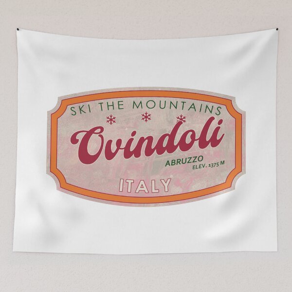 Item preview, Ovindoli, Italy, Abruzzo, Ski, textured skiing badge designed and sold by Wanderful-roads.