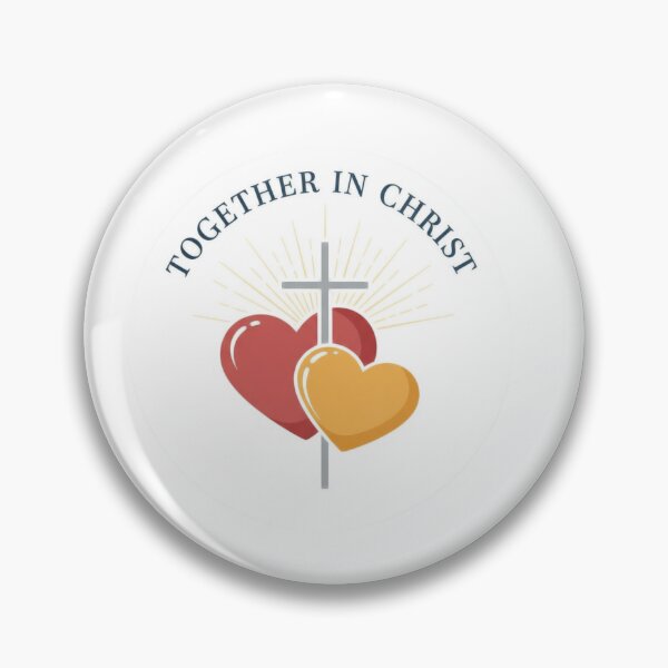 Item preview, Together in Christ – Christian Cross with Hearts and Light Rays Design designed and sold by Illustrated Faith.