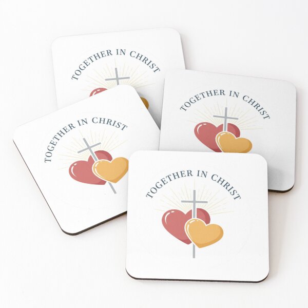 Item preview, Together in Christ – Christian Cross with Hearts and Light Rays Design designed and sold by Illustrated Faith.