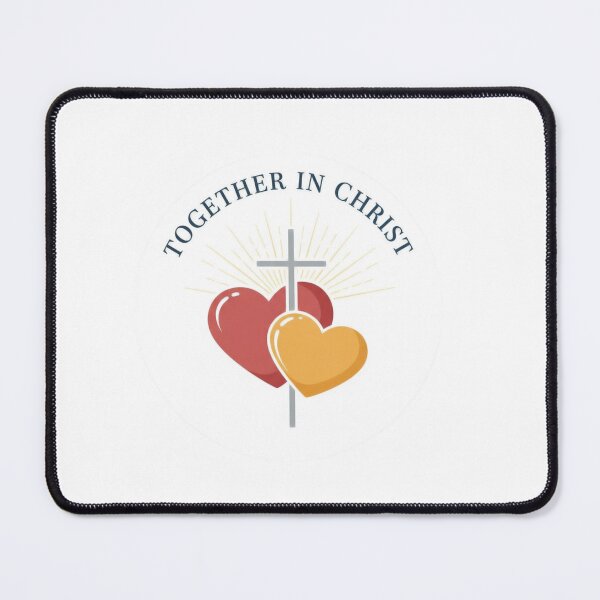Item preview, Together in Christ – Christian Cross with Hearts and Light Rays Design designed and sold by Illustrated Faith.