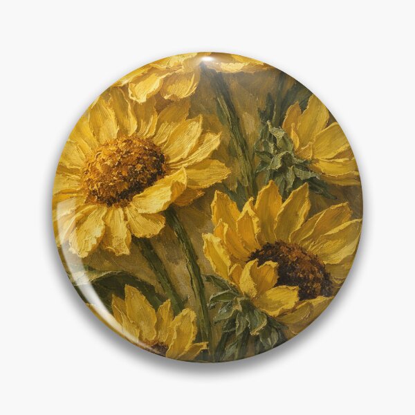 Item preview, Golden Sunflowers Fine Art Impasto Painting designed and sold by ADEL MASSRY (AM)©.