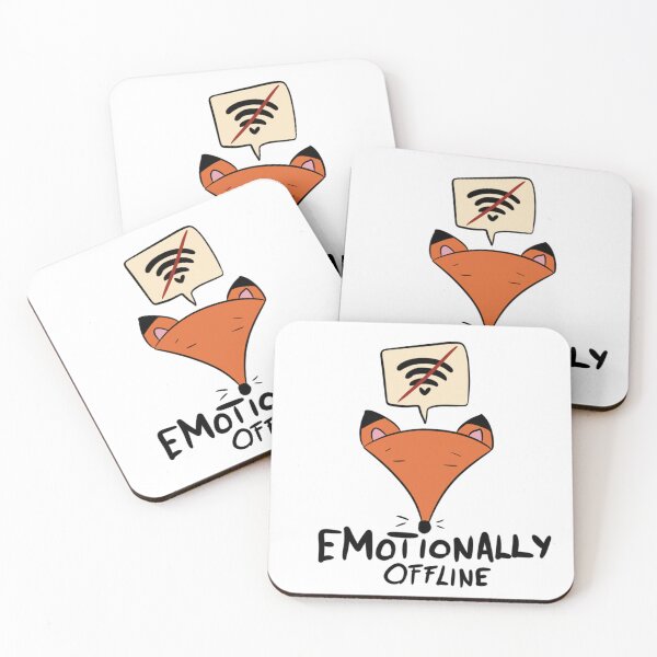 Item preview, Emotionally Offline Cute Fox Introvert Humor designed and sold by DesignFreakArt.