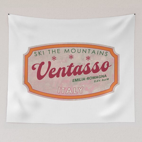 Item preview, Ventasso, Italy, Emilia-Romagna, Ski, textured skiing badge designed and sold by Wanderful-roads.