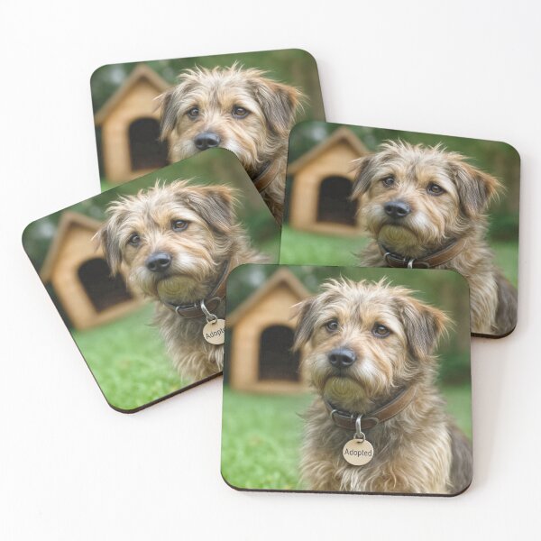 Item preview, Scruffy Dog Wearing an Adopted Tag designed and sold by Maria Dryfhout.