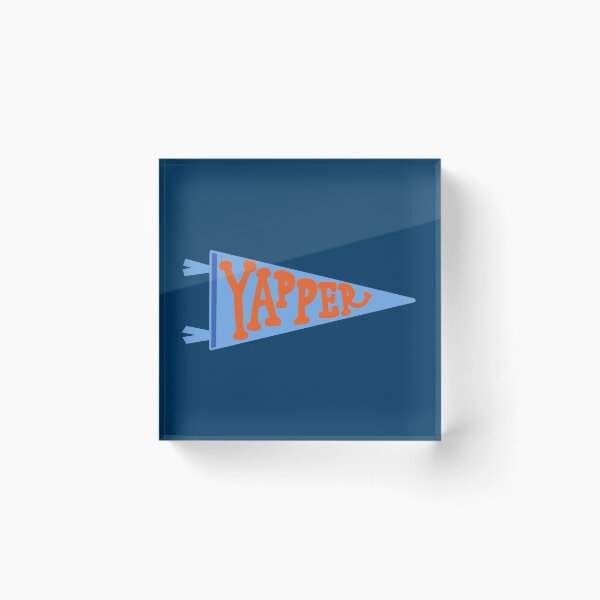 Item preview, YAPPER Pennant Flag | Light Blue and Orange Retro Banner on NAVY designed and sold by Giulia  Palazzo.