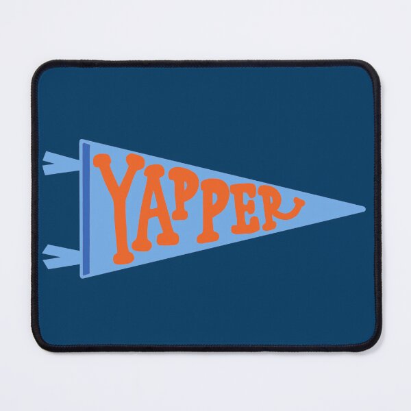 Item preview, YAPPER Pennant Flag | Light Blue and Orange Retro Banner on NAVY designed and sold by Giulia Palazzo.