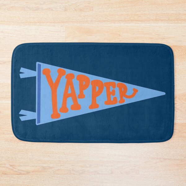 Item preview, YAPPER Pennant Flag | Light Blue and Orange Retro Banner on NAVY designed and sold by Giulia  Palazzo.