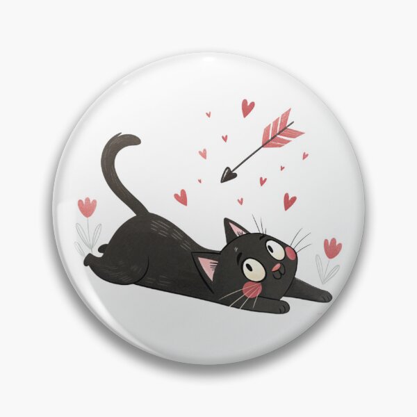 Item preview, Cupid Got Me – Cute Black Cat Valentine Illustration designed and sold by VivoStudio.