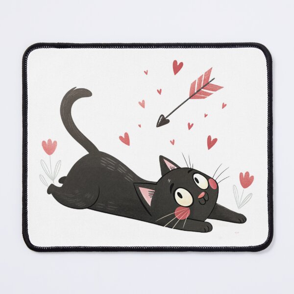 Item preview, Cupid Got Me – Cute Black Cat Valentine Illustration designed and sold by VivoStudio.
