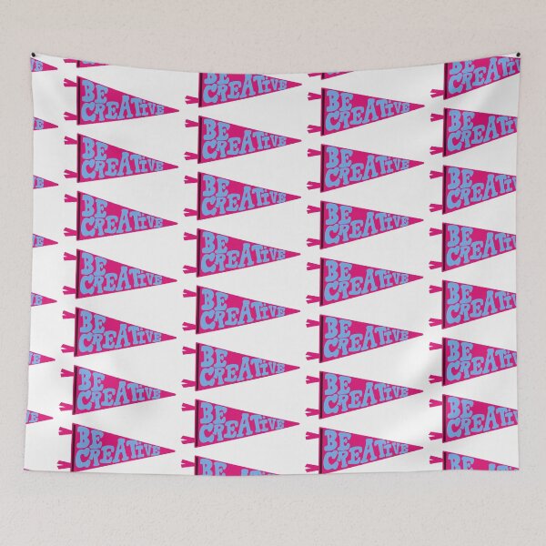 Item preview, Be Creative Pennant Flag | Pink and Light Blue Banner | Fun Inspirational Typography designed and sold by Giulia  Palazzo.