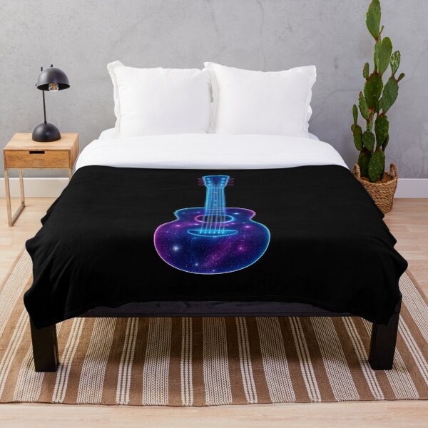 Aperçu de l'œuvre Guitare acoustique Neon Galaxy créée et vendue par ThoughtsInTheOpen.