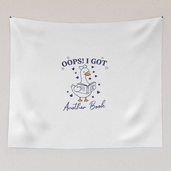Item preview, Whimsical Line Art "Oops! I Got Another Book" Illustration designed and sold by Evaevonechi.