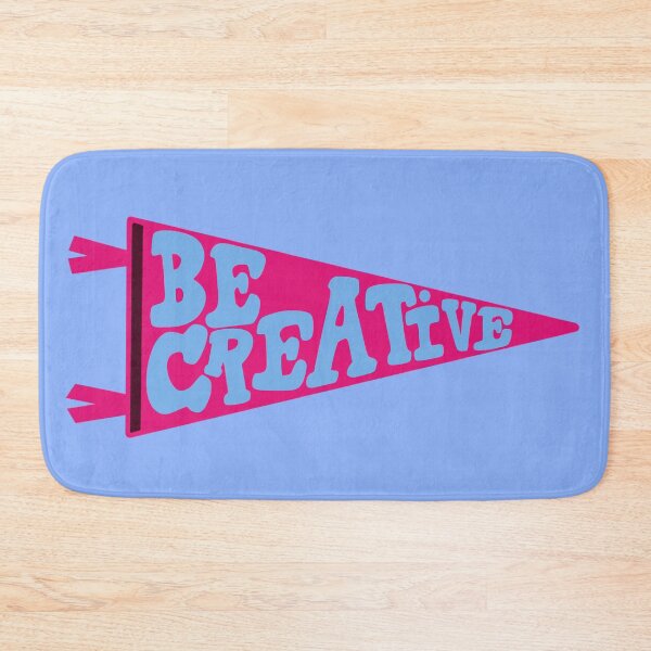 Item preview, Be Creative Pennant Flag | Pink and Light Blue Banner on periwinkle designed and sold by Giulia  Palazzo.