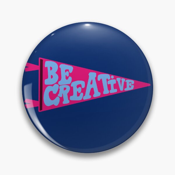 Item preview, Be Creative Pennant Flag | Pink and Light Blue Banner on Navy designed and sold by Giulia  Palazzo.