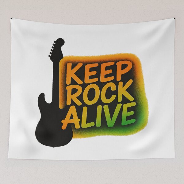 Item preview, Keep Rock Alive Aibrush With Guitar Silhouette designed and sold by ThoughtsInTheOpen.