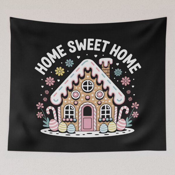 Item preview, Pastel Gingerbread House Home Sweet Home Whimsical Art designed and sold by SplashTastic.