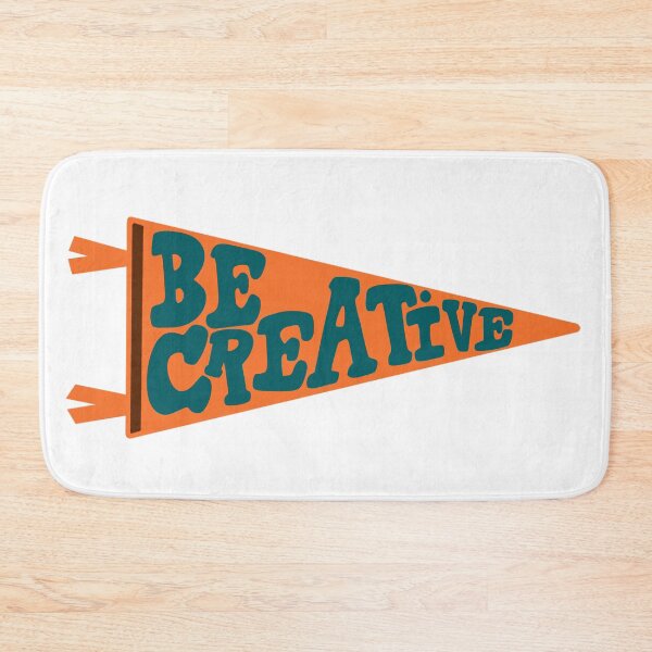 Item preview, Be Creative Pennant Flag | Orange and Teal Retro Banner | Creative Motivation Art designed and sold by Giulia  Palazzo.