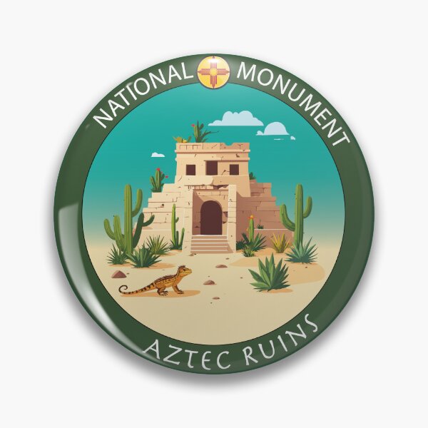 Artikelvorschau, Abzeichen des Nationaldenkmals der Aztekenruinen entworfen und verkauft von Art-Horizon.