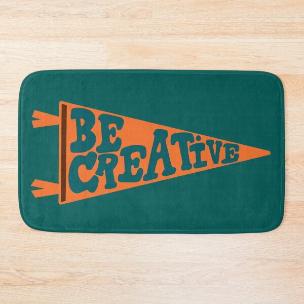 Item preview, Be Creative Pennant Flag | Orange and Teal Retro Banner on teal | Creative Motivation Art designed and sold by Giulia  Palazzo.