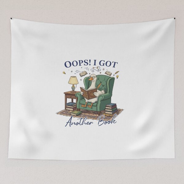 Item preview, Cozy Library "Oops! I Got Another Book" Illustration designed and sold by Evaevonechi.