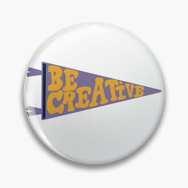 Item preview, Be Creative Pennant Flag | Purple and Yellow Retro Banner | Motivational Art Design designed and sold by Giulia  Palazzo.