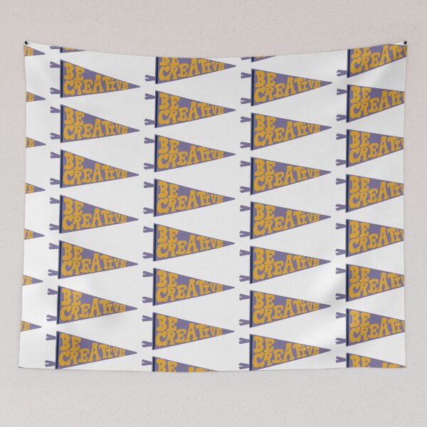Item preview, Be Creative Pennant Flag | Purple and Yellow Retro Banner | Motivational Art Design designed and sold by Giulia  Palazzo.
