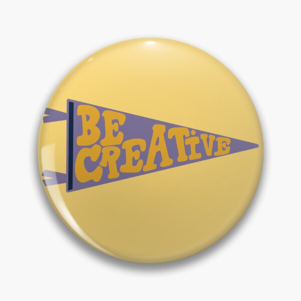 Item preview, Be Creative Pennant Flag | Purple and Yellow Retro Banner on yellow  | Motivational Art Design designed and sold by Giulia  Palazzo.