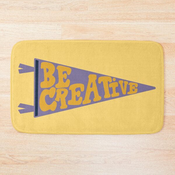 Item preview, Be Creative Pennant Flag | Purple and Yellow Retro Banner on yellow  | Motivational Art Design designed and sold by Giulia  Palazzo.