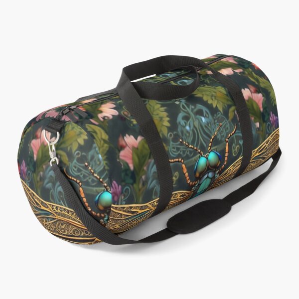 Item preview, Vintage dragonfly pink red floral botanical   designed and sold by hollycooper.