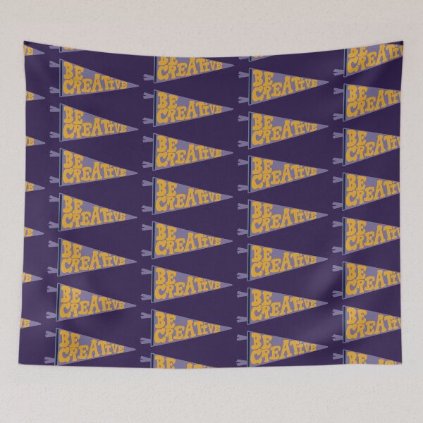 Item preview, Be Creative Pennant Flag | Purple and Yellow Retro Banner on dark purple designed and sold by Giulia  Palazzo.