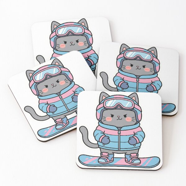 Item preview, Ready to Ride – Cute Kitty on Snowboard designed and sold by Simple Graphics.